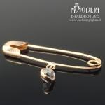 Auksinė sagė žiogelis su akute