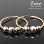 Auksiniai auskarai rinkės su baltu auksu