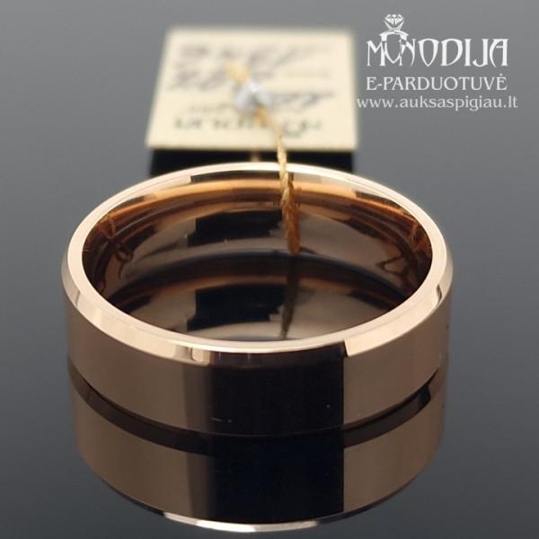 Trapecinis vestuvinis žiedas 6mm auksas raudonas 585