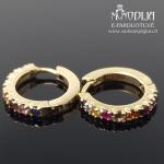 Auksiniai auskarai rinkės su safyrais