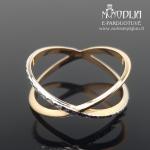 Auksinis žiedas su baltu auksu