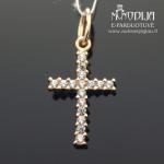 Auksinis pakabukas Kryžiukas su akutėmis