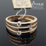 Platus auksinis žiedas su akutėmis