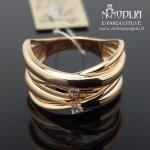 Platus auksinis žiedas su akutėmis