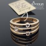 Platus auksinis žiedas su akutėmis