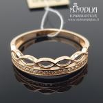 Dvigubas auksinis žiedas su akmenukais