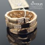 Platus auksinis žiedas su akutėmis