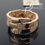 Platus auksinis žiedas su akutėmis