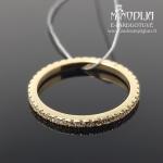 Geltono aukso žiedas su briliantais