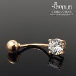 Auksinis auskaras į bambą su akute