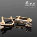 Auksiniai auskarai su akmenukais