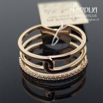 Platus auksinis žiedas su akutėmis