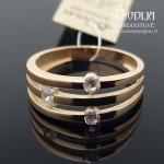 Auksinis žiedas su akmenukais