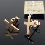 Auksiniai auskarai Kryžiukai