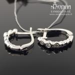 Balto aukso auskarai su briliantais