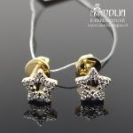 Auksiniai auskarai Žvaigždutės  su briliantais