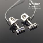 Balto aukso auskarai su briliantais