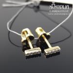 Geltono aukso auskarai su briliantais