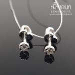 Balto aukso auskarai su briliantais