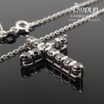 Balto aukso grandinėlė su Kryželiu ir juodais deimantais