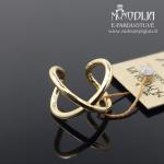 Geltono aukso užspaudžiamas auskaras