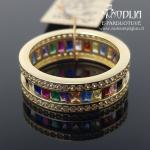 Geltono aukso žiedas su akmenukais