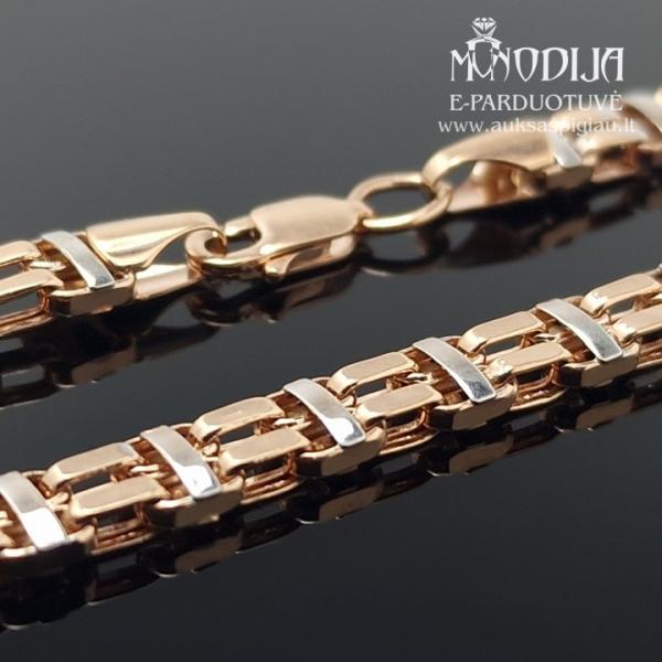 Auksinė grandinėlė su baltu auksu