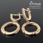 Kabantys auksiniai auskarai su akutėmis