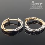 Auksiniai auskarai rinkės su baltu auksu