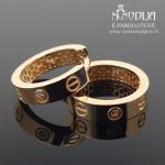 Auksiniai auskarai rinkės su akutėmis