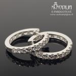 Balto aukso auskarai rinkės su akutėmis