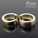 Auksiniai auskarai su baltu ir geltonu auksu