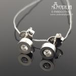 Balto aukso auskarai su baltais  briliantais