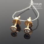 Auksiniai auskarai su baltais  briliantais