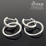 Kabantys balto aukso auskarai