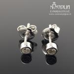 Sidabriniai auskarai su baltomis akutėmis