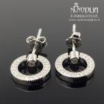 Sidabriniai auskarai su baltomis akutėmis