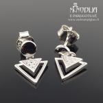 Sidabriniai auskarai su akutėmis