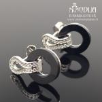 Sidabriniai auskarai su akutėmis