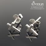 Sidabriniai auskarai Kryžiukai