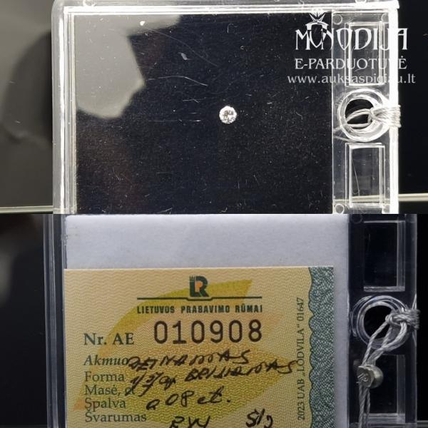 Juvelyrinis akmuo briliantas 0,08ct