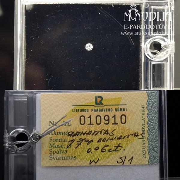 Juvelyrinis akmuo briliantas 0,06ct