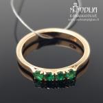 Auksinis žiedas su smaragdais