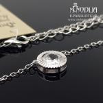 Sidabrinė grandinėlė su balta akute