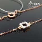 Auksinė apyrankė su baltais briliantais