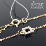 Geltono aukso apyrankė su baltais briliantais