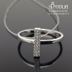 Balto aukso žiedas su baltais briliantais