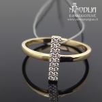 Geltono aukso žiedas su baltais briliantais