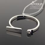 Balto aukso žiedas su baltu briliantu