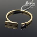 Geltono aukso žiedas su baltu briliantu